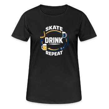 Beer League Hockey Funny Hockey Players Team Humor - Women's Breathable T-Shirt - black - Front - AI Model Female 172 light (172cm)