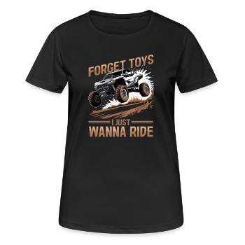 UTV Off Road Boy Men 4 Wheeler Side by side - Frauen T-Shirt atmungsaktiv - Schwarz - Vorne - AI Model Female 172 light (172cm)