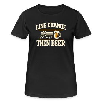 Beer League Hockey Funny Hockey Players Team Humor - Women's Breathable T-Shirt - black - Front - AI Model Female 172 light (172cm)
