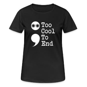 Point-virgule trop cool pour finir point-virgule - T-shirt respirant Femme - noir - Devant - AI Model Female 172 light (172cm)