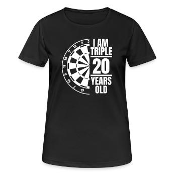 J’ai trois fois 20 ans - T-shirt respirant Femme - noir - Devant - AI Model Female 172 light (172cm)