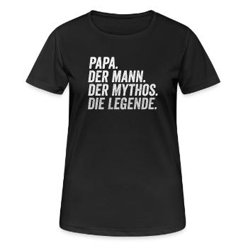 Papa Mann Mythos Legende - Frauen T-Shirt atmungsaktiv - Schwarz - Vorne - AI Model Female 172 light (172cm)