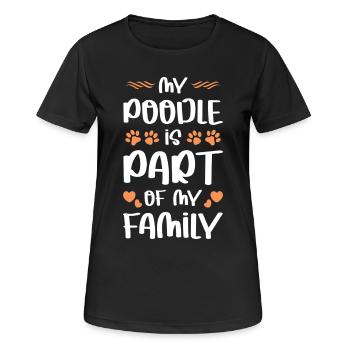 Mein Poodle Teil der Familie - Frauen T-Shirt atmungsaktiv - Schwarz - Vorne - AI Model Female 172 light (172cm)