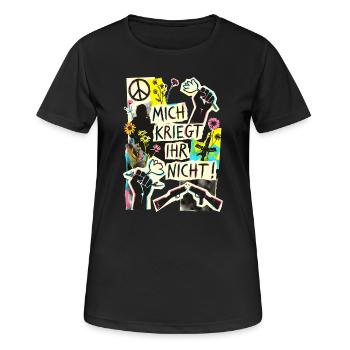 Frieden Demo Gegen Krieg - Frauen T-Shirt atmungsaktiv - Schwarz - Vorne - AI Model Female 172 light (172cm)