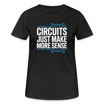 Schaltkreise Machen Technik Sinnvoller - Frauen T-Shirt atmungsaktiv - Schwarz - Vorne - AI Model Female 172 light (172cm)