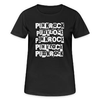 Punkrock-Wiederholungsdruck - Frauen T-Shirt atmungsaktiv - Schwarz - Vorne - AI Model Female 172 light (172cm)