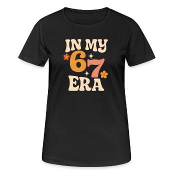 Dans mon mème d’humour italien de la pourriture cervementale de l’ère 67 des Six Sept - T-shirt respirant Femme - noir - Devant - AI Model Female 172 light (172cm)