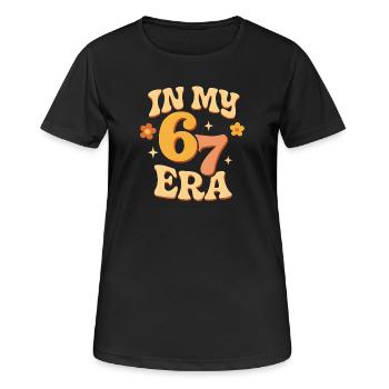 Dans mon mème d’humour italien de la pourriture cervementale de l’ère 67 des Six Sept - T-shirt respirant Femme - noir - Devant - AI Model Female 172 light (172cm)
