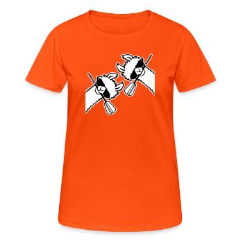 Équipe de lunettes de soleil Two Llamas Cool Dart Maul - T-shirt respirant Femme - orange néon - Devant - AI Model Female 172 dark (172cm)