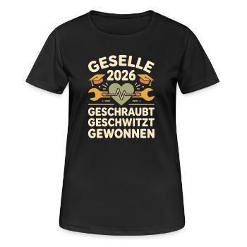 Geselle 2026 Geschraubt Gewonnen - Frauen T-Shirt atmungsaktiv - Schwarz - Vorne - AI Model Female 172 light (172cm)