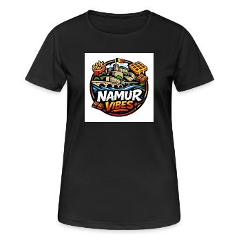 Namur Streetwear Culture Logo – Belgium Urban - Frauen T-Shirt atmungsaktiv - Schwarz - Vorne - AI Model Female 172 light (172cm)