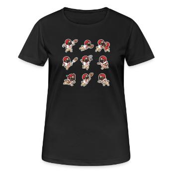 Suesser Mops Football Spieler Touchdown - Frauen T-Shirt atmungsaktiv - Schwarz - Vorne - AI Model Female 172 light (172cm)