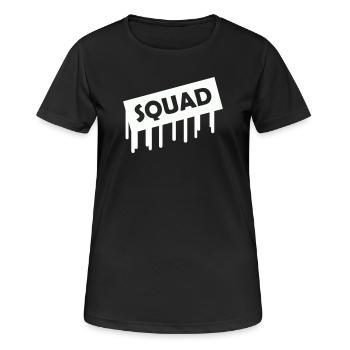 squad- - Frauen T-Shirt atmungsaktiv - Schwarz - Vorne - AI Model Female 172 light (172cm)
