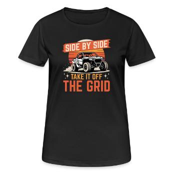 UTV Off Road 4 Wheeler Side by side - Frauen T-Shirt atmungsaktiv - Schwarz - Vorne - AI Model Female 172 light (172cm)