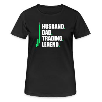 Mari Papa Trading en bourse Trader en bourse - T-shirt respirant Femme - noir - Devant - AI Model Female 172 light (172cm)