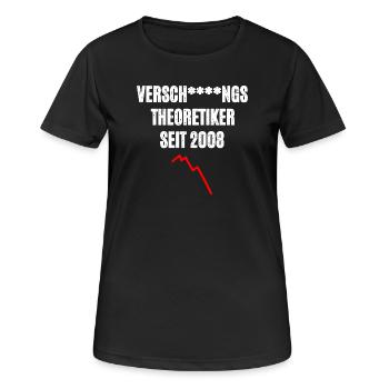 Verschwörungstheoretiker Wirtschaft - Frauen T-Shirt atmungsaktiv - Schwarz - Vorne - AI Model Female 172 light (172cm)