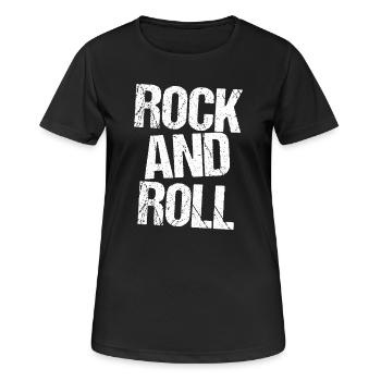 Rock'n'Roll Bold Typografie - Frauen T-Shirt atmungsaktiv - Schwarz - Vorne - AI Model Female 172 light (172cm)