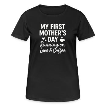 Première fête des mères Humour Idée cadeau pour maman Famille - T-shirt respirant Femme - noir - Devant - AI Model Female 172 light (172cm)