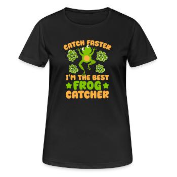 Frog Catcher The Best Frog Catcher Frog - Frauen T-Shirt atmungsaktiv - Schwarz - Vorne - AI Model Female 172 light (172cm)