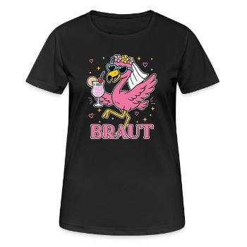 Braut Junggesellinnenabschied Flamingo Team - Frauen T-Shirt atmungsaktiv - Schwarz - Vorne - AI Model Female 172 light (172cm)
