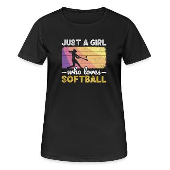 Juste une fille qui adore les adolescentes joueuses de softball - T-shirt respirant Femme - noir - Devant - AI Model Female 172 light (172cm)