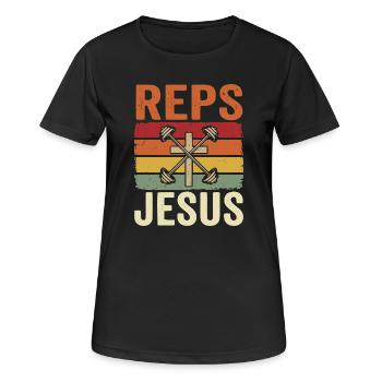 Reps For Jesus Men Religious - Women's Breathable T-Shirt - black - Front - AI Model Female 172 light (172cm)