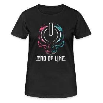 End Of Line Gamer Skull Power Button Gaming - Women's Breathable T-Shirt - black - Front - AI Model Female 172 light (172cm)