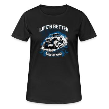 UTV Off Road 4 Wheeler Side by side - Frauen T-Shirt atmungsaktiv - Schwarz - Vorne - AI Model Female 172 light (172cm)