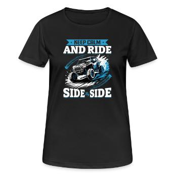 UTV Off Road 4 Wheeler Side by side - Frauen T-Shirt atmungsaktiv - Schwarz - Vorne - AI Model Female 172 light (172cm)