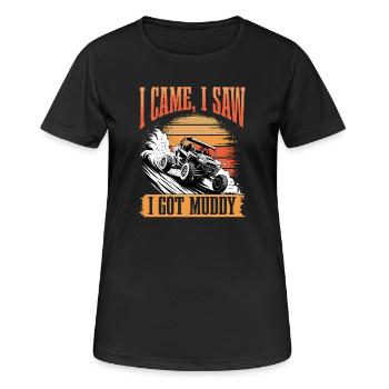 UTV Off Road 4 Wheeler Side by side - Frauen T-Shirt atmungsaktiv - Schwarz - Vorne - AI Model Female 172 light (172cm)
