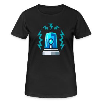 Illustration de l’alarme de la sirène à lumière bleue - T-shirt respirant Femme - noir - Devant - AI Model Female 172 light (172cm)