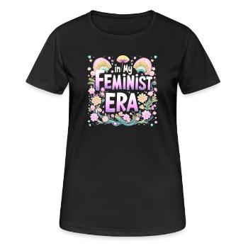 À mon époque féministe - psychédélique - T-shirt respirant Femme - noir - Devant - AI Model Female 172 light (172cm)