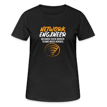 Netzwerk Informatiker Programmierer Admin - Frauen T-Shirt atmungsaktiv - Schwarz - Vorne - AI Model Female 172 light (172cm)