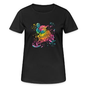 Motoneige, motoneige, motoneige - T-shirt respirant Femme - noir - Devant - AI Model Female 172 light (172cm)