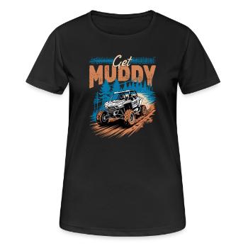 UTV Off Road 4 Wheeler Side by side - Frauen T-Shirt atmungsaktiv - Schwarz - Vorne - AI Model Female 172 light (172cm)