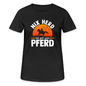 Reiten Pferdeliebhaber Reiterhof Pferde - Frauen T-Shirt atmungsaktiv - Schwarz - Vorne - AI Model Female 172 light (172cm)