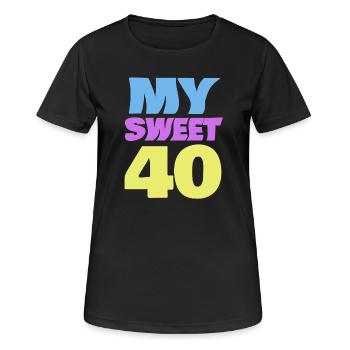 Logo de l’explosion de couleurs des années 40 - T-shirt respirant Femme - noir - Devant - AI Model Female 172 light (172cm)