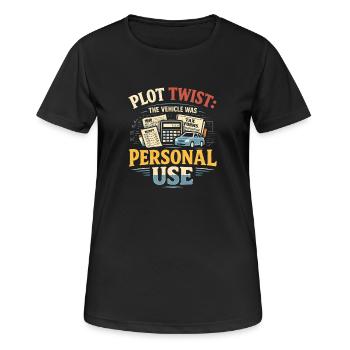 Privately used | Company car tax - Women's Breathable T-Shirt - black - Front - AI Model Female 172 light (172cm)