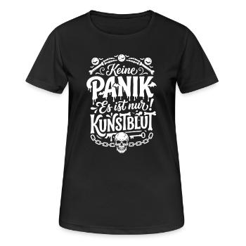 Keine Panik ist nur Kunstblut - Frauen T-Shirt atmungsaktiv - Schwarz - Vorne - AI Model Female 172 light (172cm)