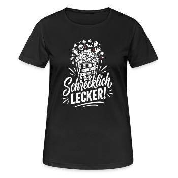 Blutspritzer Horror Splatter Design - Frauen T-Shirt atmungsaktiv - Schwarz - Vorne - AI Model Female 172 light (172cm)