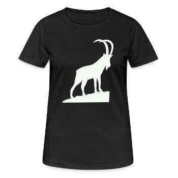 Alpine Bock Silhouette - T-shirt respirant Femme - noir - Devant - AI Model Female 172 light (172cm)