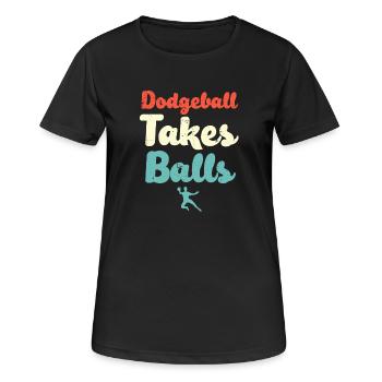 Le ballon au prisonnier prend des balles - T-shirt respirant Femme - noir - Devant - AI Model Female 172 light (172cm)