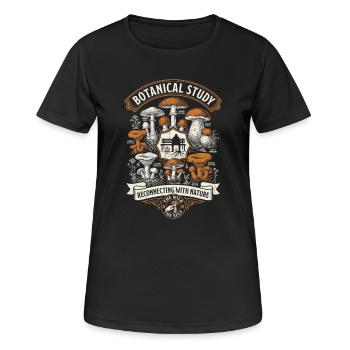 Étude botanique - T-shirt respirant Femme - noir - Devant - AI Model Female 172 light (172cm)