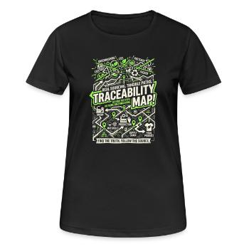Carte de traçabilité - T-shirt respirant Femme - noir - Devant - AI Model Female 172 light (172cm)
