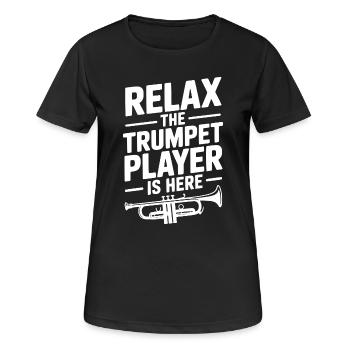 Entspann dich, der Trompeter ist da - Frauen T-Shirt atmungsaktiv - Schwarz - Vorne - AI Model Female 172 light (172cm)