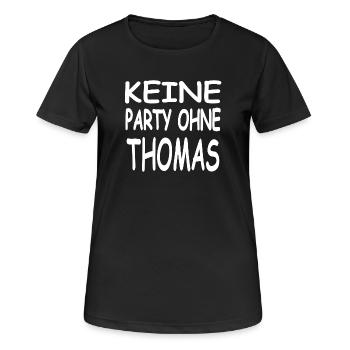 Thomas - Frauen T-Shirt atmungsaktiv - Schwarz - Vorne - AI Model Female 172 light (172cm)