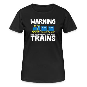 Spontaner Zug Talk Abschlag - Frauen T-Shirt atmungsaktiv - Schwarz - Vorne - AI Model Female 172 light (172cm)