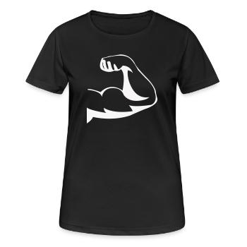 Silhouette puissante des biceps - T-shirt respirant Femme - noir - Devant - AI Model Female 172 light (172cm)