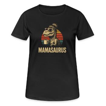 Mamasaurus Mama Mutter Geschenkidee Humor Lustig - Frauen T-Shirt atmungsaktiv - Schwarz - Vorne - AI Model Female 172 light (172cm)