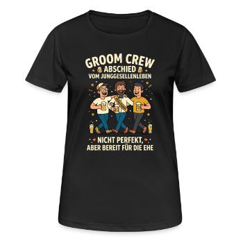 Groom Crew Abschied Junggesellenleben - Frauen T-Shirt atmungsaktiv - Schwarz - Vorne - AI Model Female 172 light (172cm)